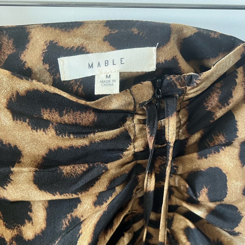 Leopard Print Ruched Skirt - Picture 4 of 6